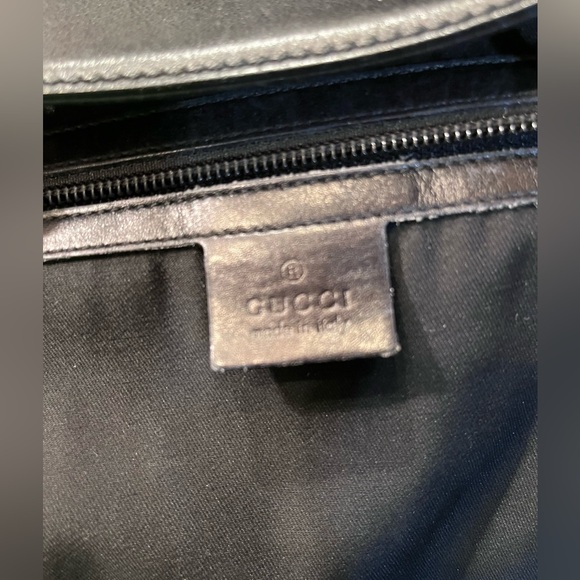 Gucci GG Black Canvas Tote with Horsebit Gold Tone Detail - Picture 12 of 15